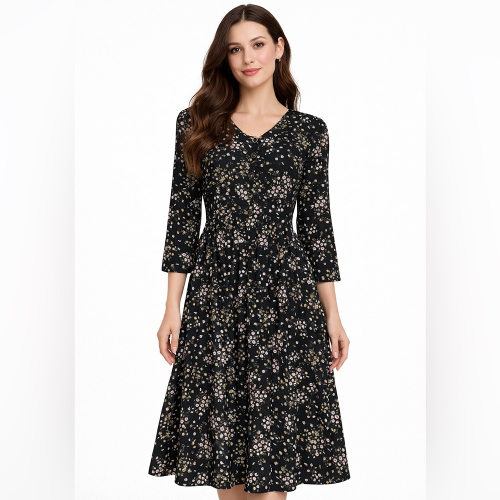 7D Fashion Wear Floral Midi Dress – Size XXL – NWT